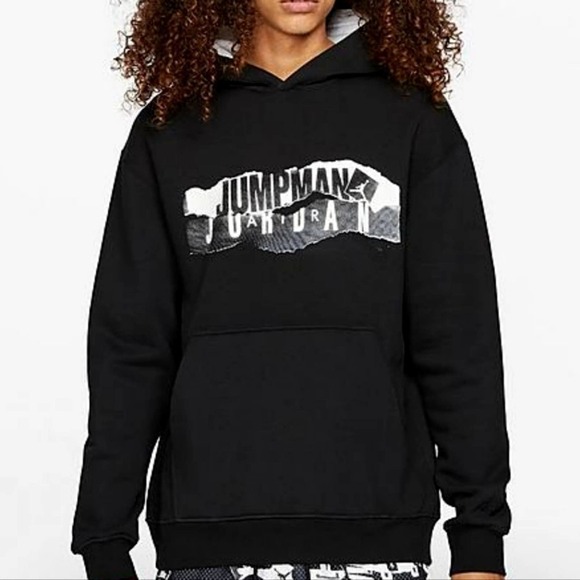 Jordan Jumpman Black Graphic Hoodie Pullover Size Large NWT - Picture 3 of 8